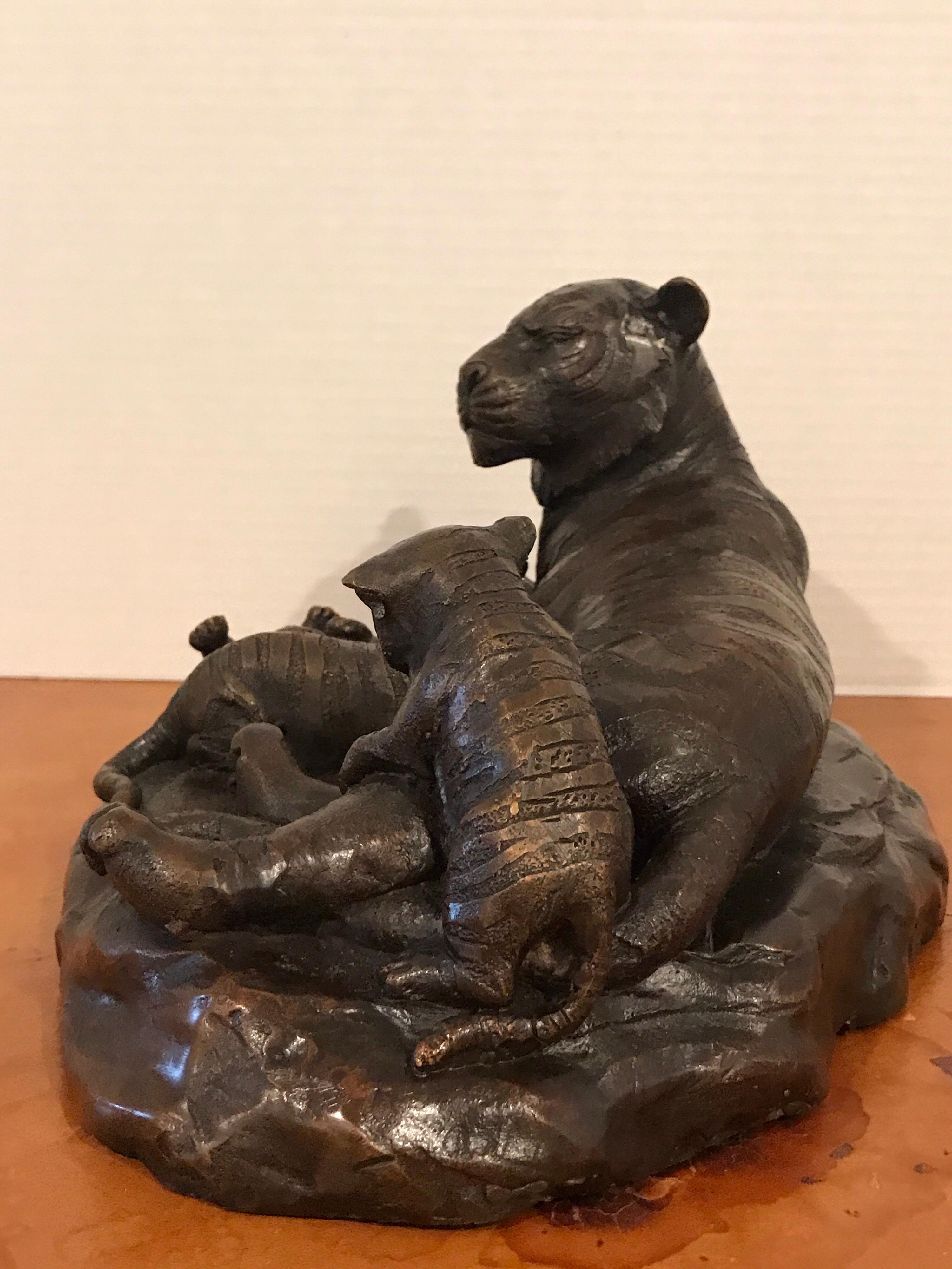 Meiji Period Bronze Grouping of Tigers 6