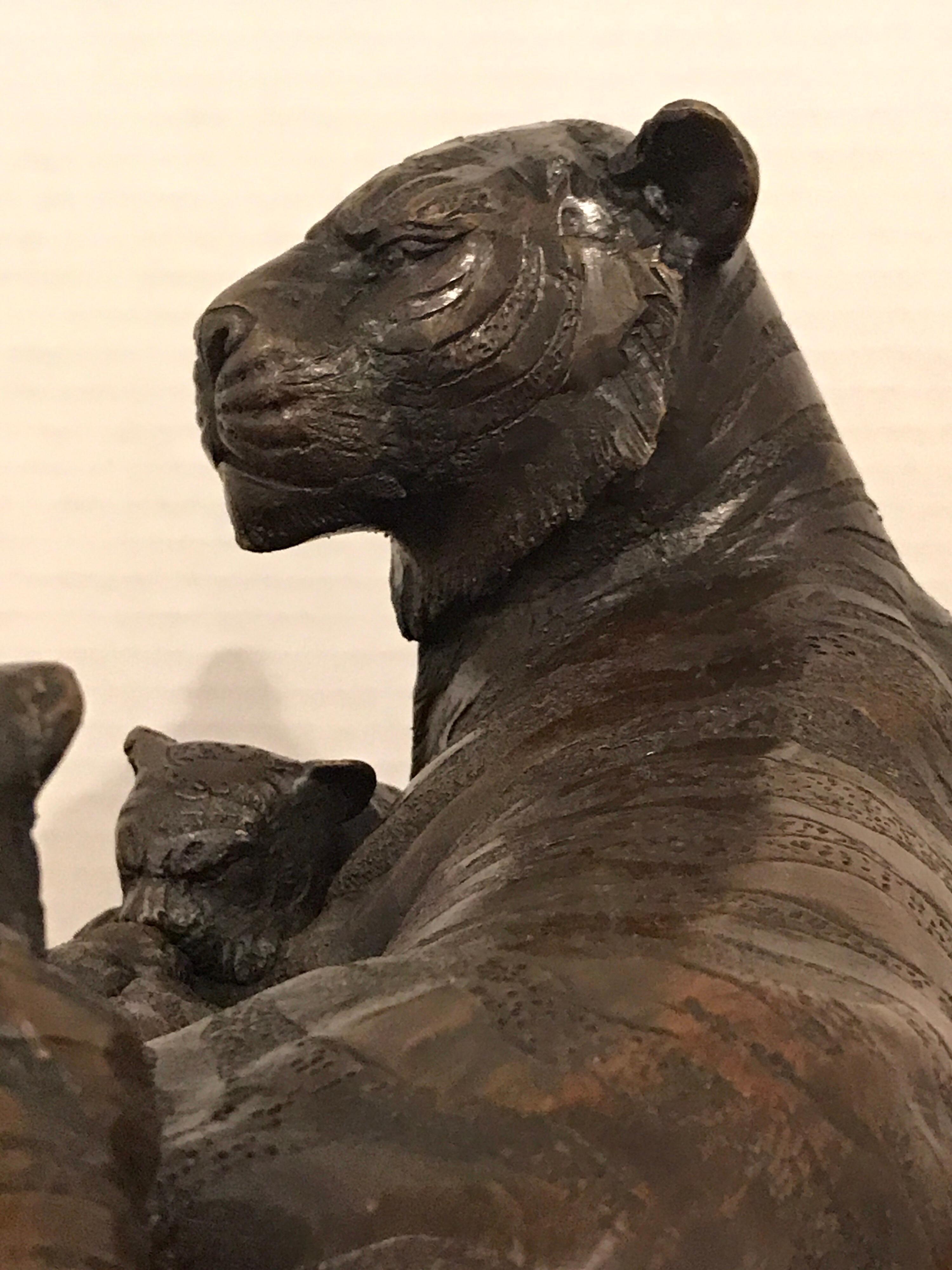 Meiji Period Bronze Grouping of Tigers 7