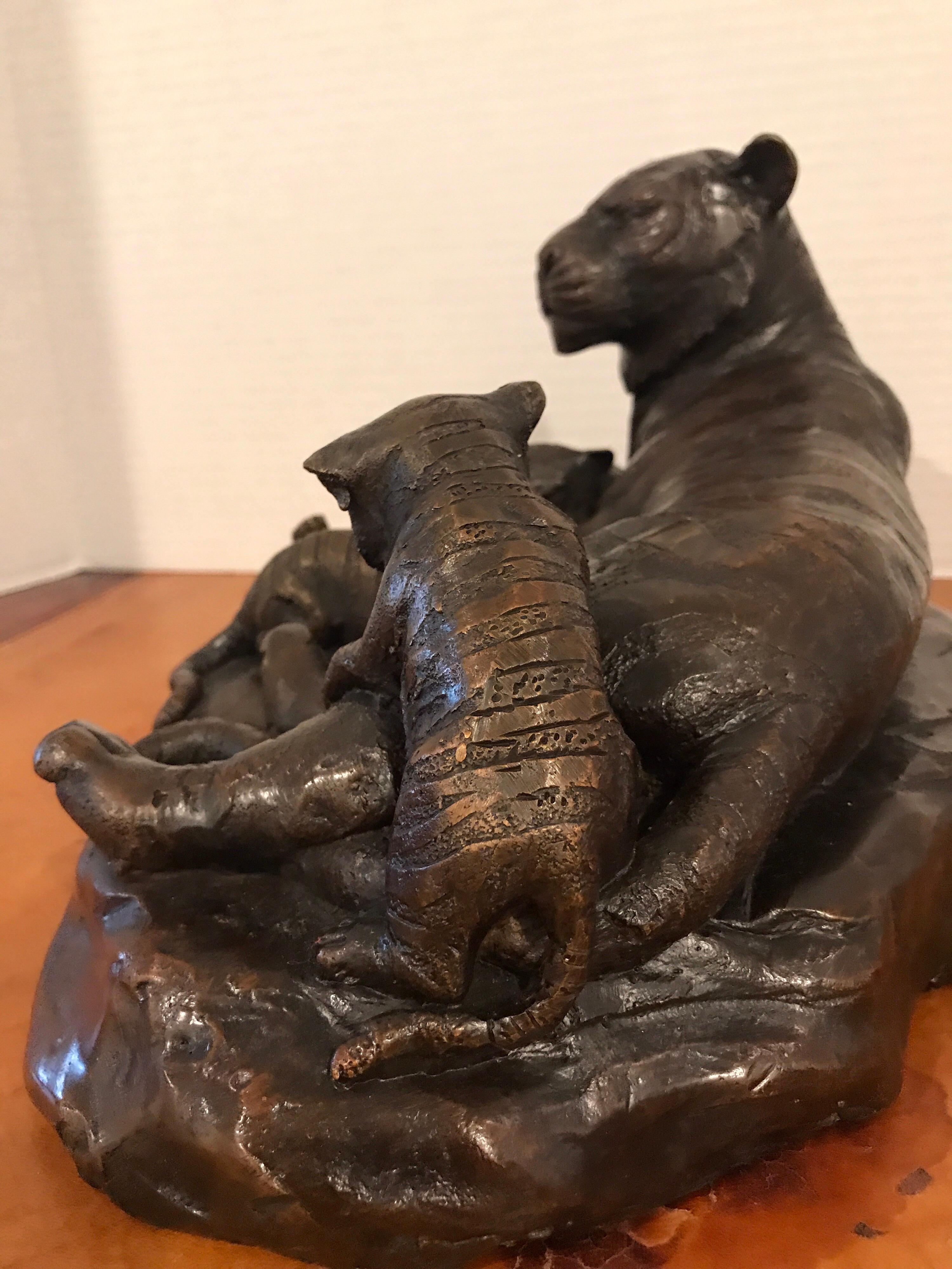 Meiji Period Bronze Grouping of Tigers 8