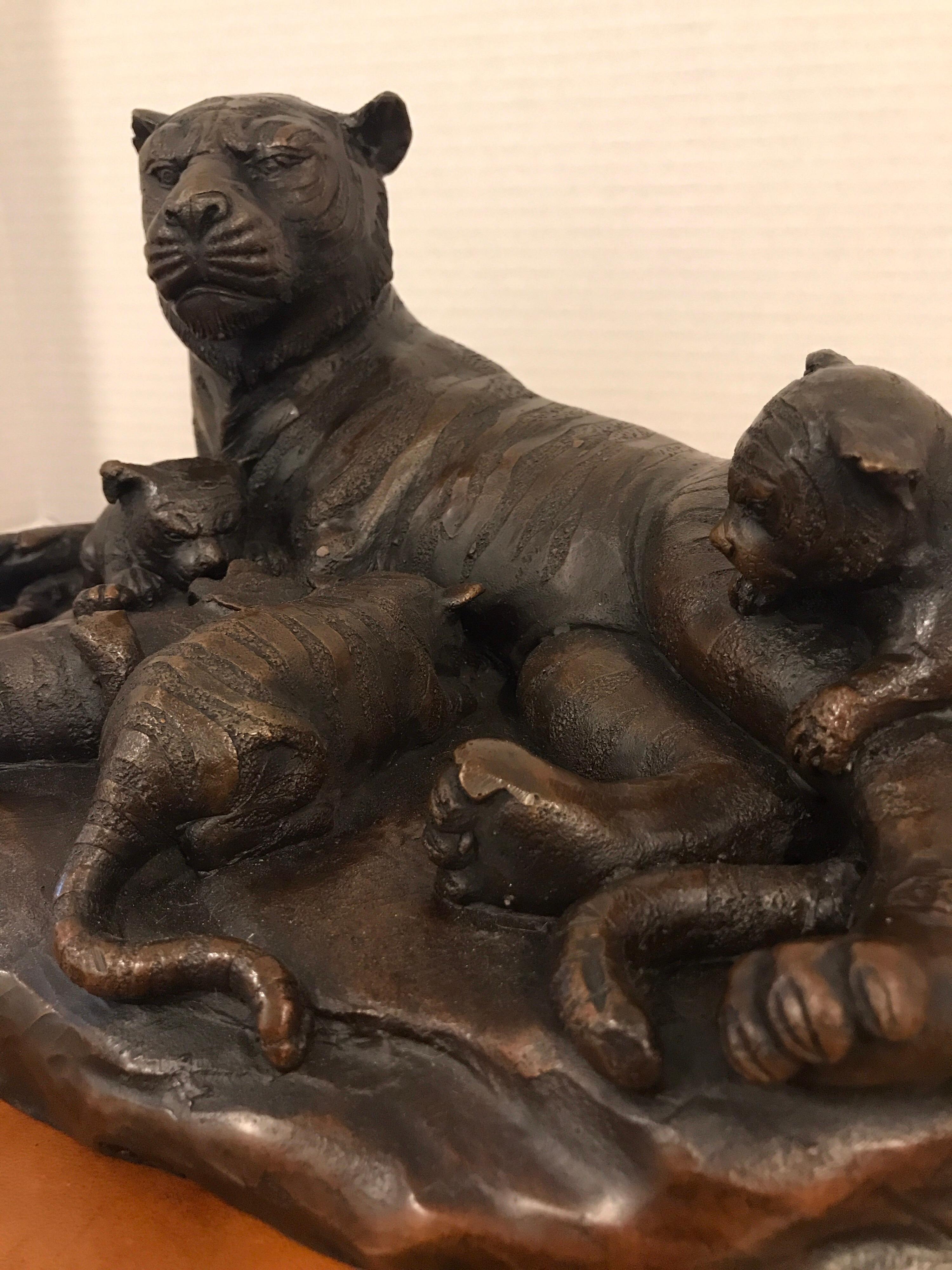 Meiji Period Bronze Grouping of Tigers 9