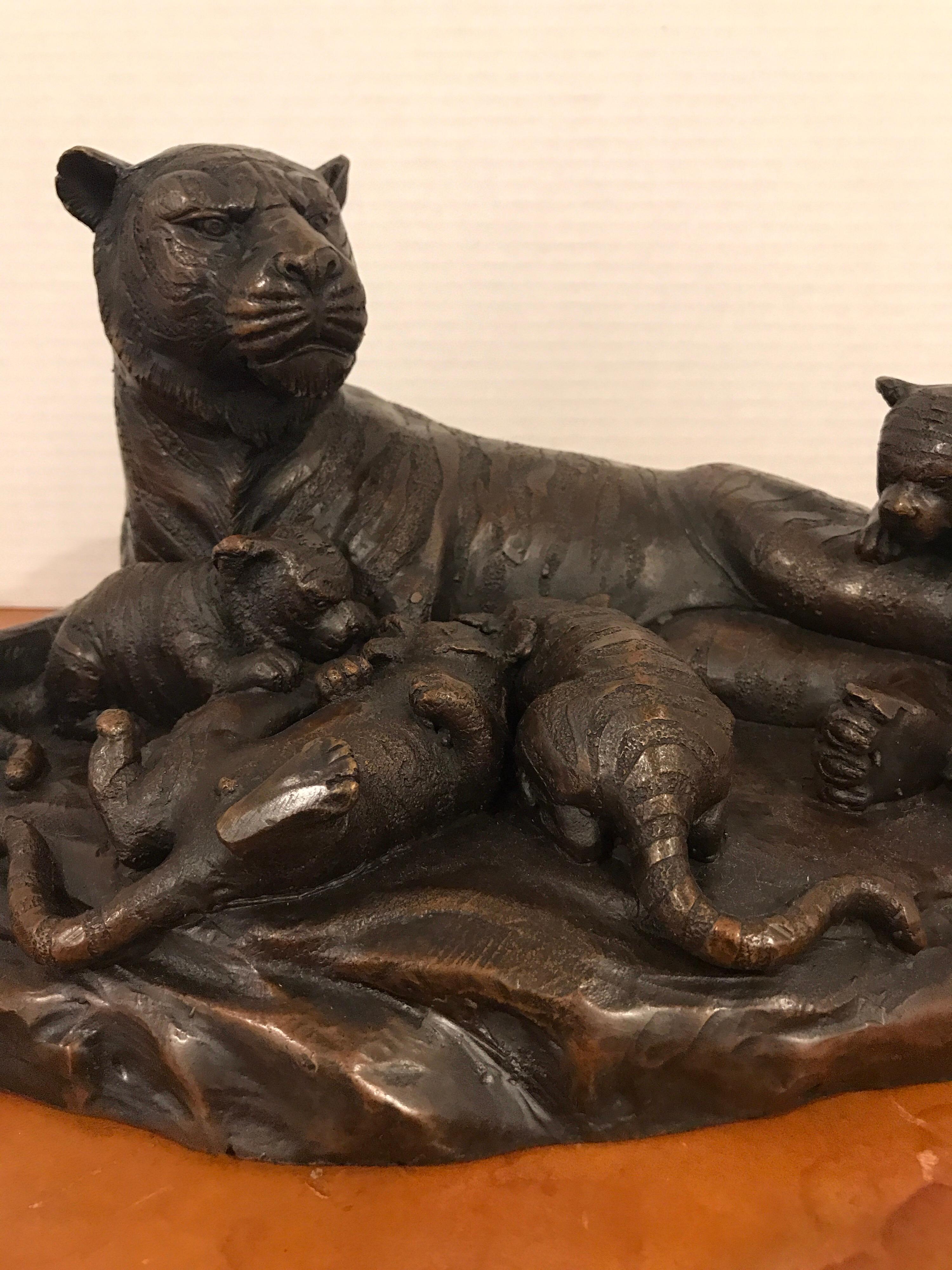 Meiji Period Bronze Grouping of Tigers 10
