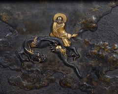 Meiji period bronze plaque.