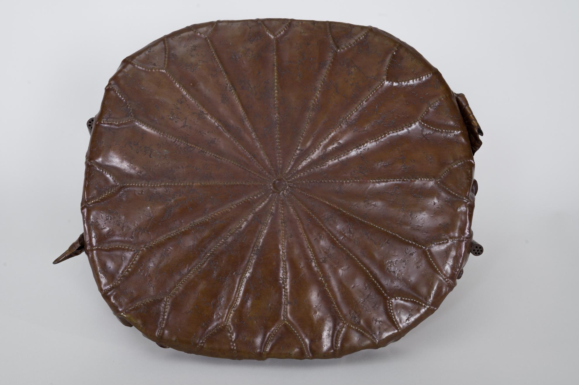 Meiji Period Copper Lotus Leaf Tray 1