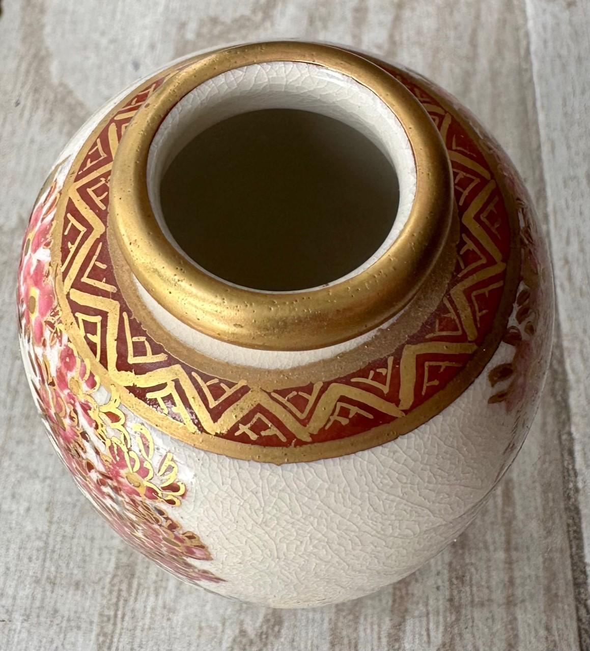Porcelain Meiji Period Diminutive Satsuma Baluster Vase. For Sale