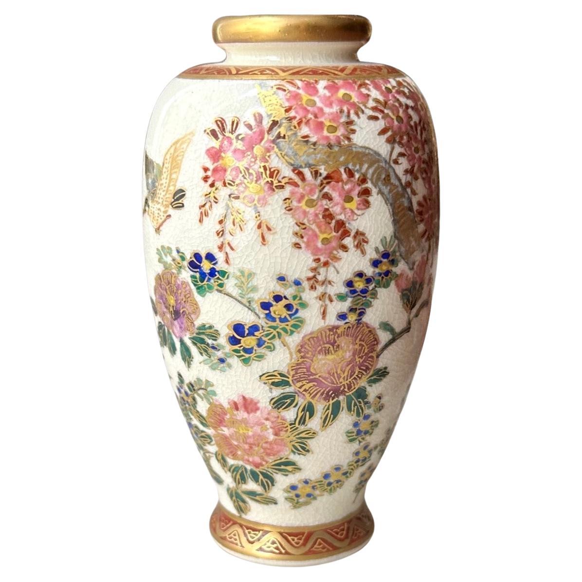 Meiji Period Diminutive Satsuma Baluster Vase. For Sale