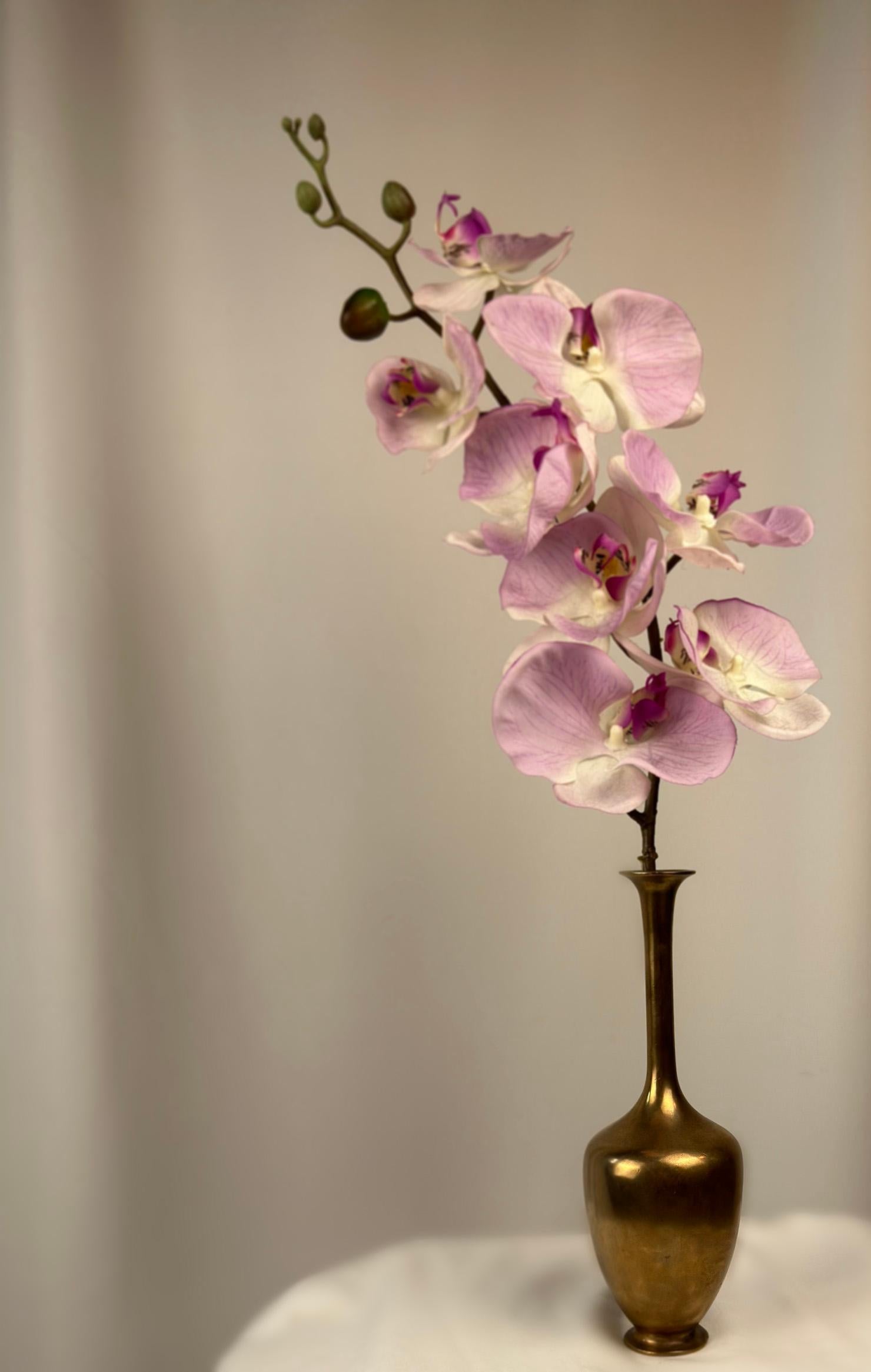 Meiji Antique, Japanese, Copper 'Ikebana' Bud Vase Stamped 'Genryusai Seiya' For Sale