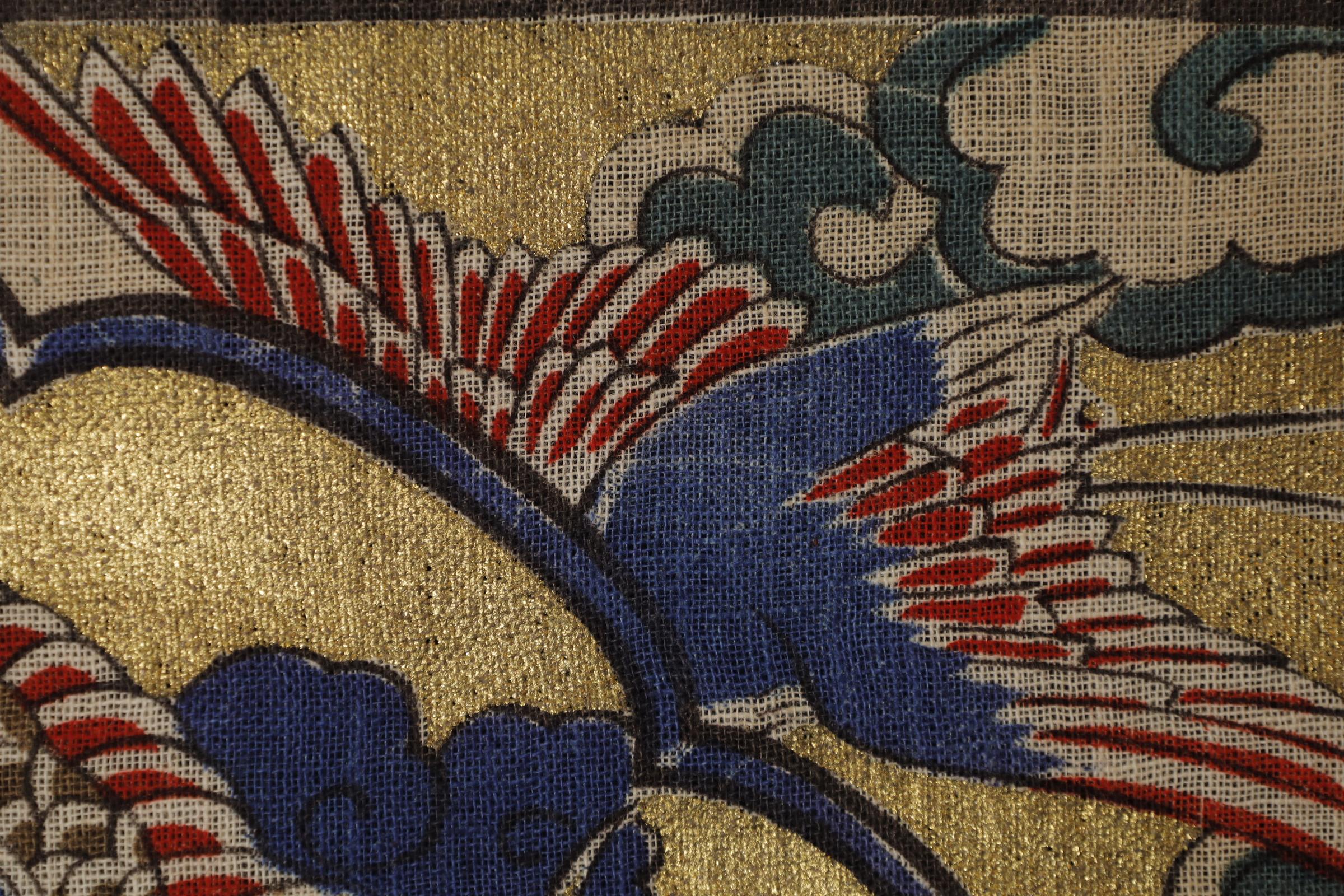 goldene Zabuton-Deckel des Drachens aus der Meiji-Periode von Tanaka Rishichi (1847-1902) im Angebot 3