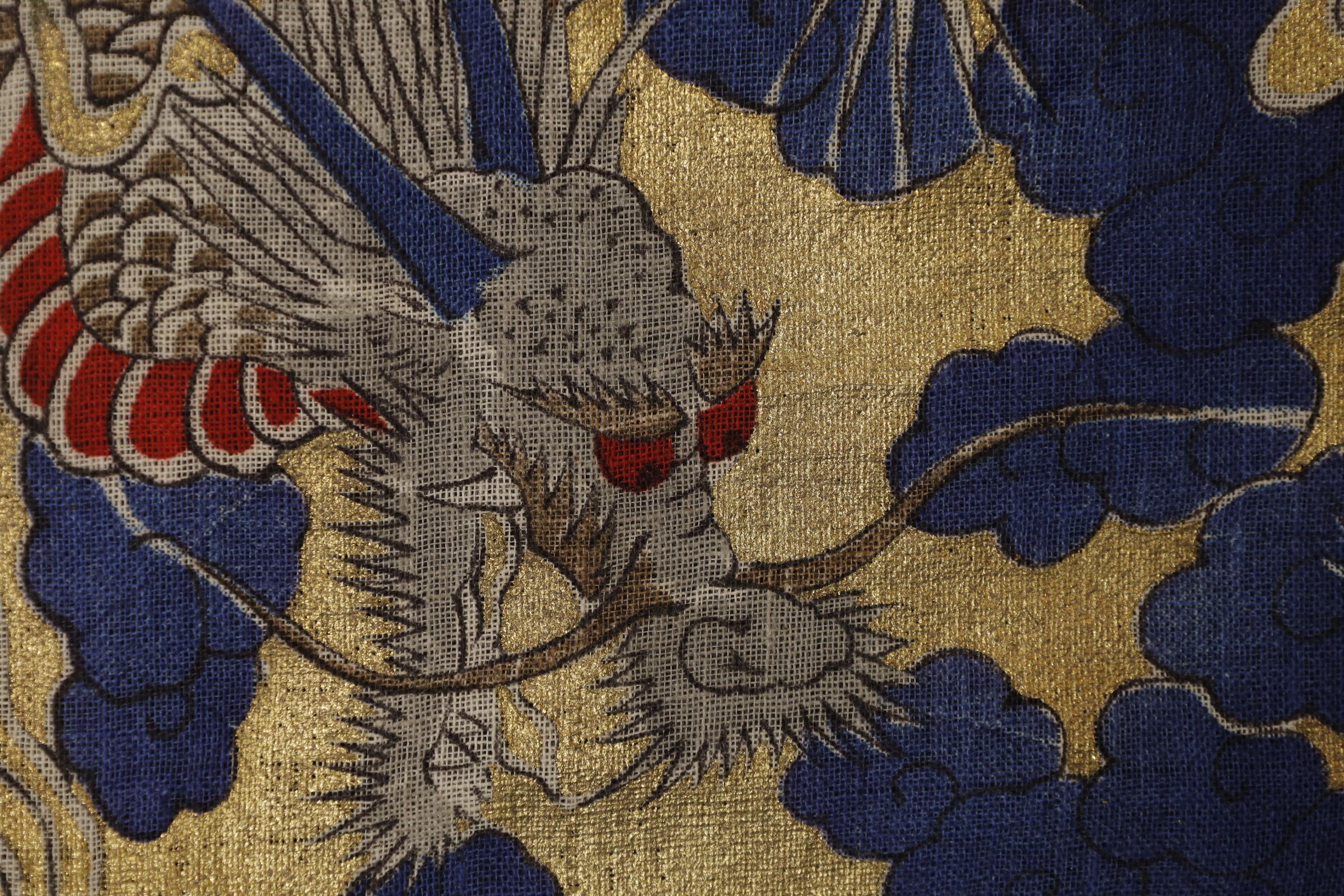 goldene Zabuton-Deckel des Drachens aus der Meiji-Periode von Tanaka Rishichi (1847-1902) im Angebot 5