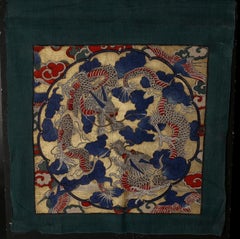 goldene Zabuton-Deckel des Drachens aus der Meiji-Periode von Tanaka Rishichi (1847-1902)