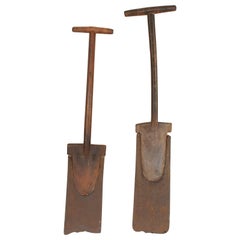 Meiji Period Iron and Wood Spades, Japan