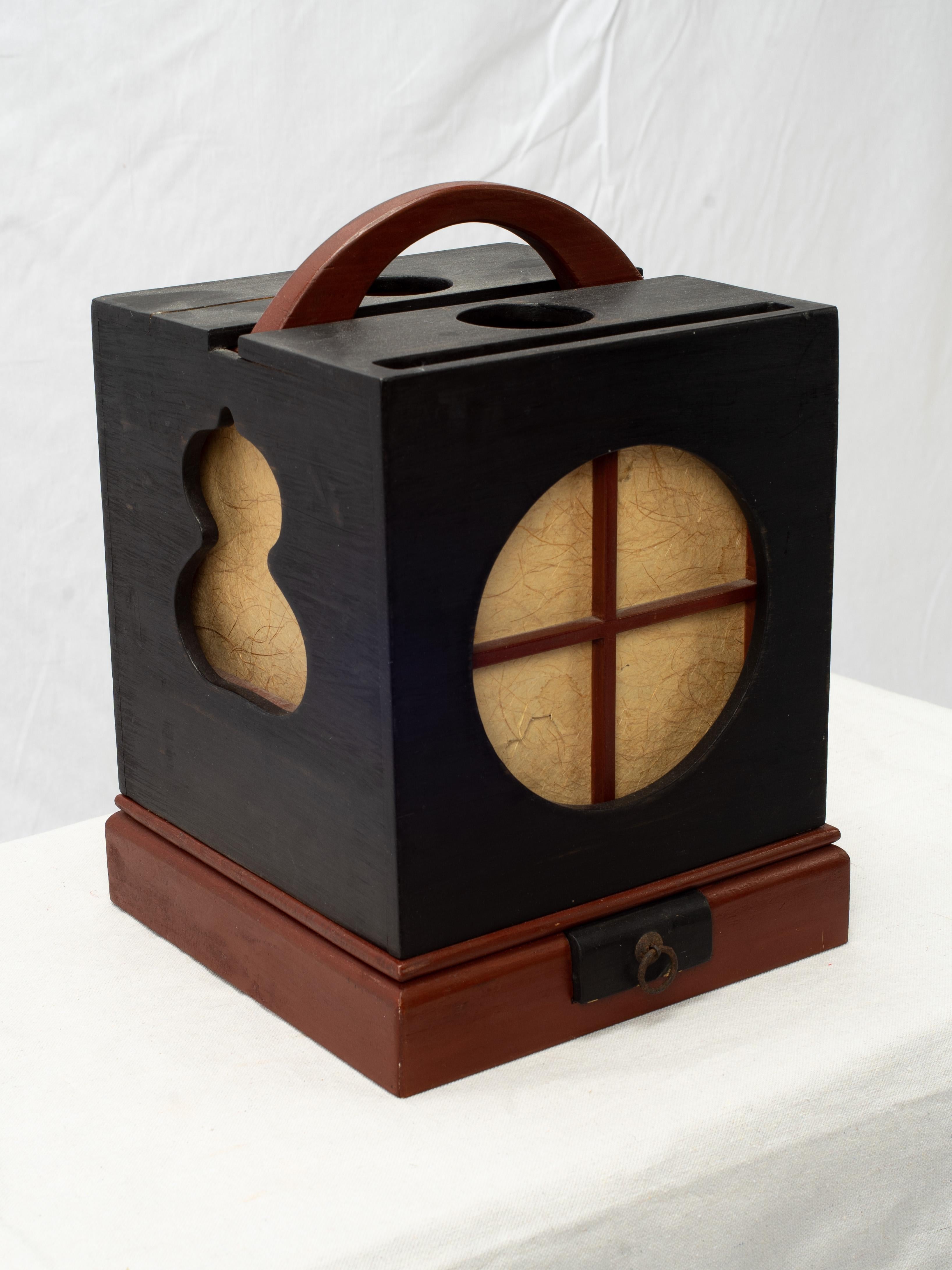 19th Century Meiji Period Japanese Ariake Andon Table Floor Lantern Lamp For Sale