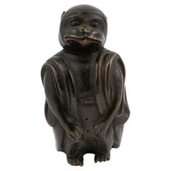 Kleine japanische Bronze-Affenskulptur aus der Meiji-Zeit