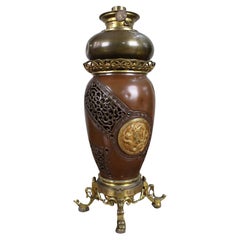 Meiji Period Japanese Bronze Oil Lamp c.1900