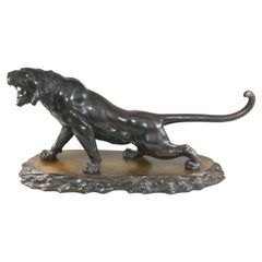 Meiji Period Japanese Bronze Tiger Sculpture