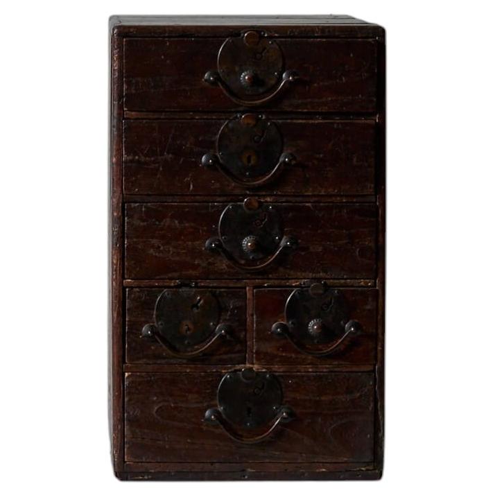 Meiji Period Japanese Cedar Tansu Chest with Bronze Hardware