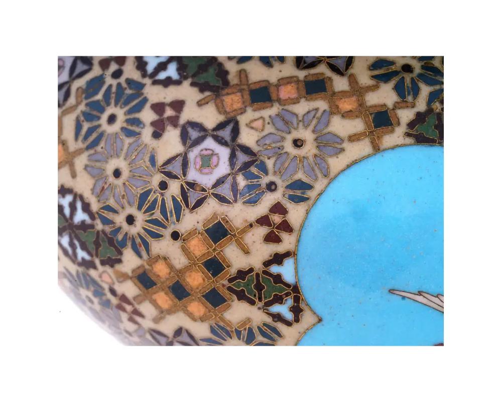 Meiji Period Japanese Cloisonné Covered Jar with Geometric Patterns Attributed t For Sale 6
