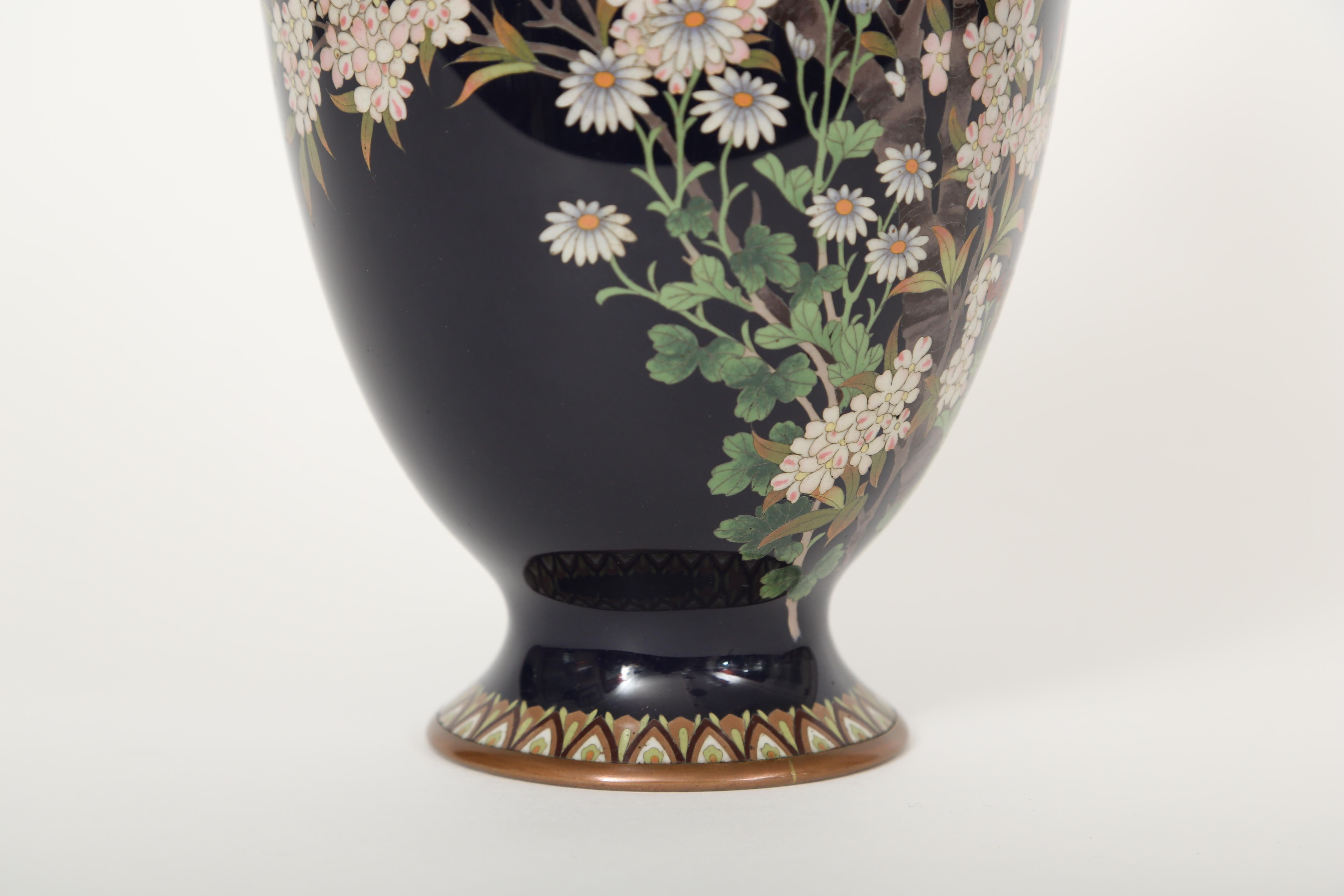 Fired  Meiji Period Japanese cloisonné Vase