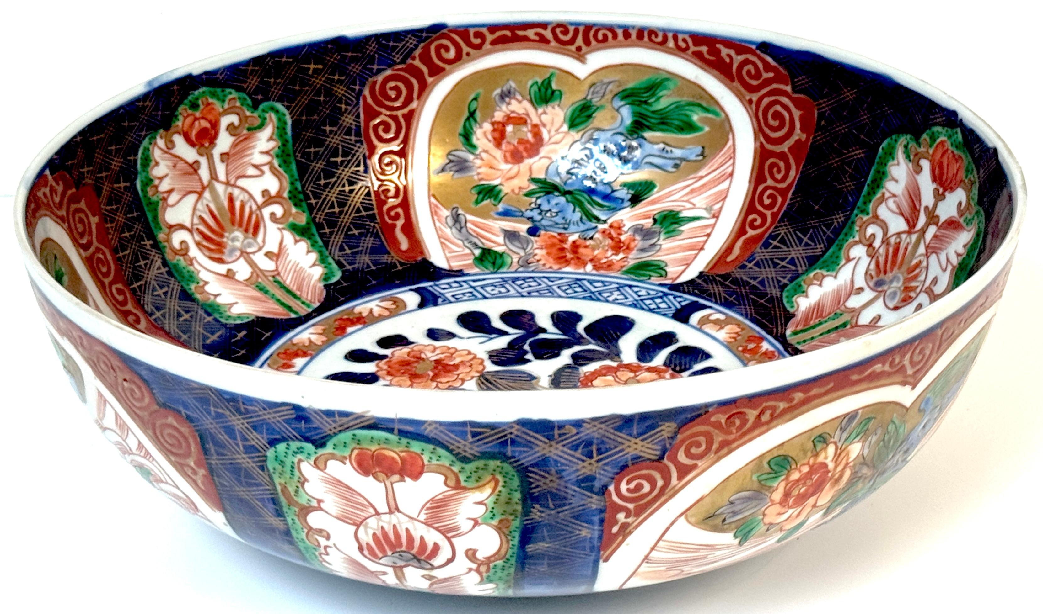 Enameled Meiji Period Japanese Imari Bowl Attributed to Fukagawa, Circa 1880 For Sale