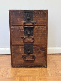 Meiji Period Japanese Ko-Tansu Chest, Sugi Wood, Hand-Forged Iron Hardware