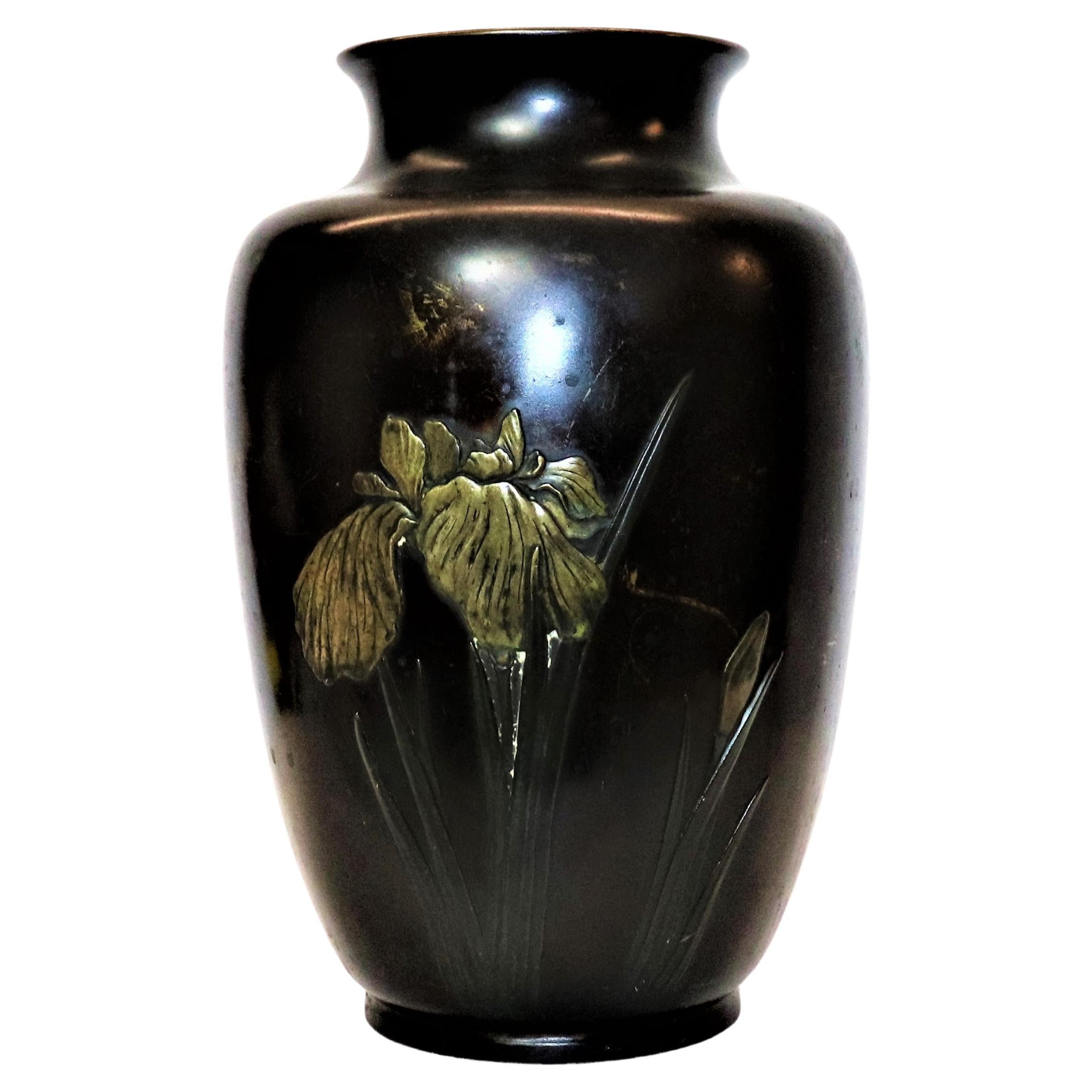 Meiji Period Japanese Patinated Bronze Vase