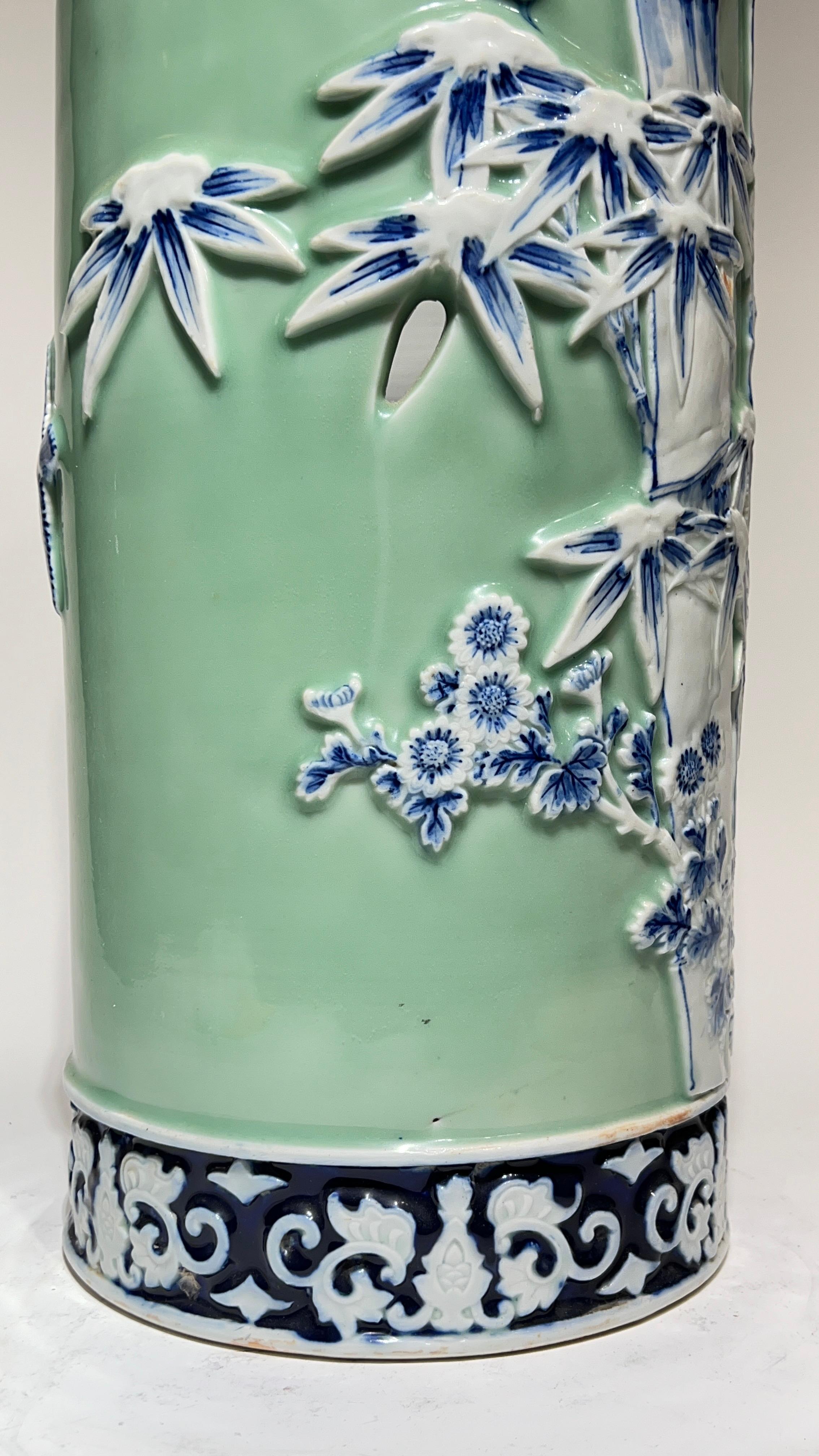 Periodo Meiji  Japonés  Paragüero de porcelana en venta 5