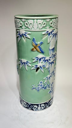 Meiji period  Japanese  Porcelain Umbrella Stand