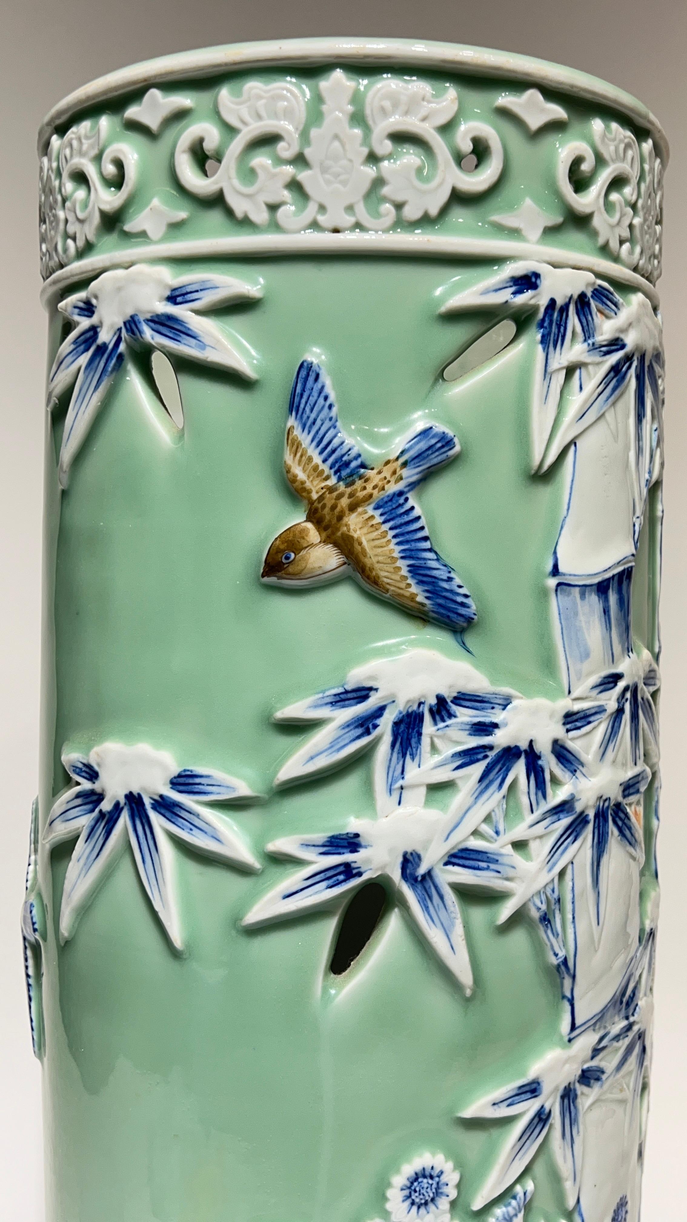 Periodo Meiji  Japonés  Paragüero de porcelana en venta 4