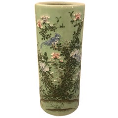 Meiji Period Japanese Porcelain Umbrella Stand