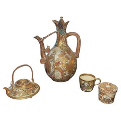 Meiji Period Japanese Satsuma Porcelain Tea Set, 19th Century.