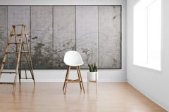 Meiji Period Japanese Screen, Autumn Grasses on Silver-Leaf