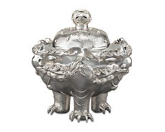 Meiji Period Japanese Silver Censer