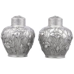 Meiji-Period Japanese Silver Tea Canisters
