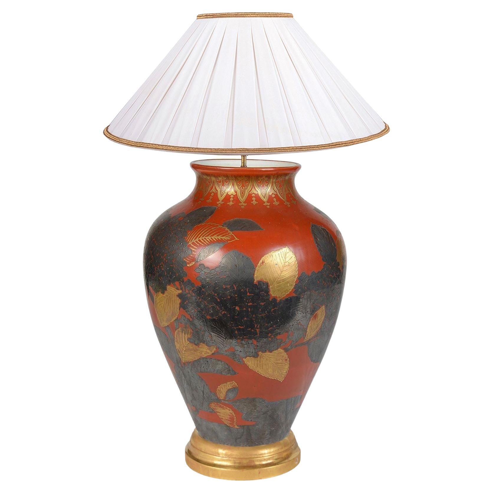Meiji period Japanese vase / lamp, circa 1890 For Sale