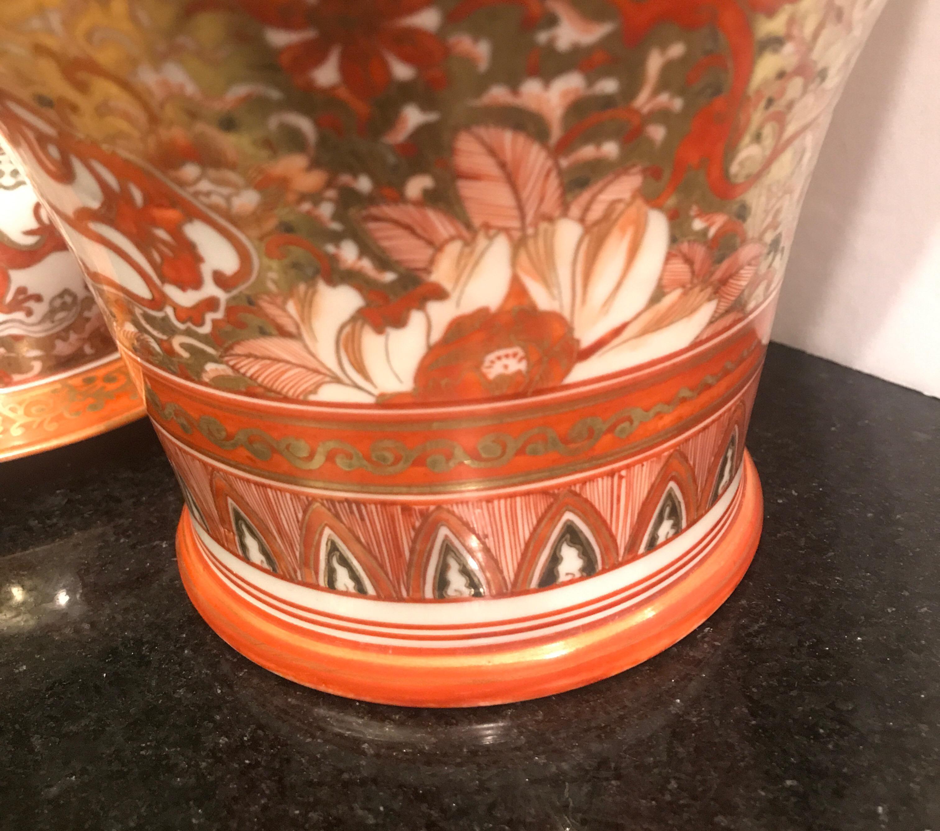Antique Meiji Period Kutani Japanese Porcelain Temple Jar For Sale 3