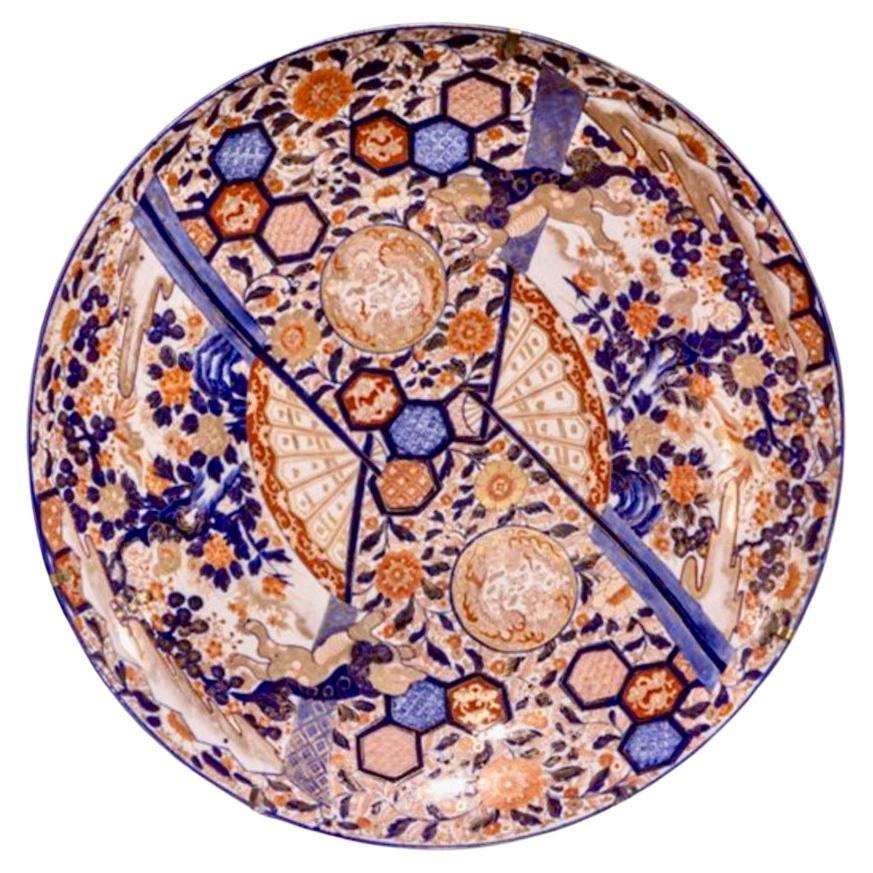 Meiji Period Large Imari Charger For Sale