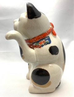 Meiji Period Maneki Neko Cat Figurine