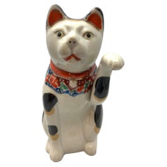 Meiji Period Maneki Neko Cat Figurine