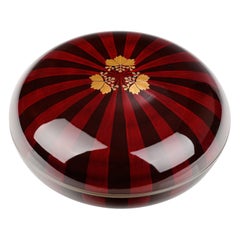 Antique Meiji Period Paulownia Crest Maki-e Kashiki Candy Dish with Cover