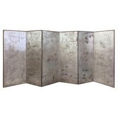 Silber-Raumteiler aus der Meiji-Periode, oxidiert