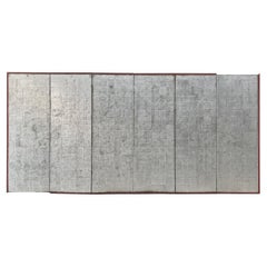 Écran en argent oxydé de la période Meiji
