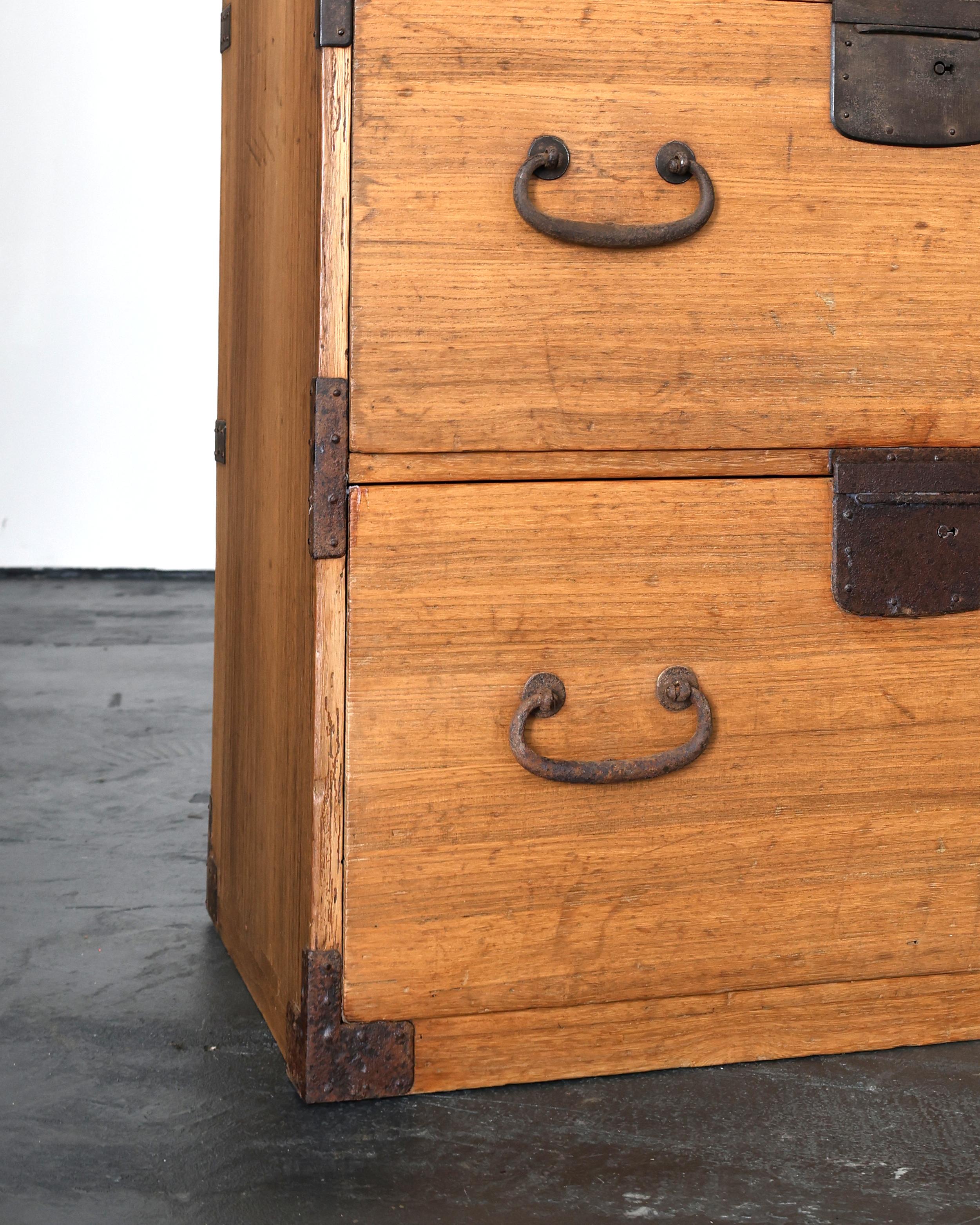 Cedar Meiji Period Tansu/Chest Of Drawers For Sale