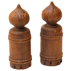 Meiji Period Wood Giboshi, Japanese Bridge Ornaments