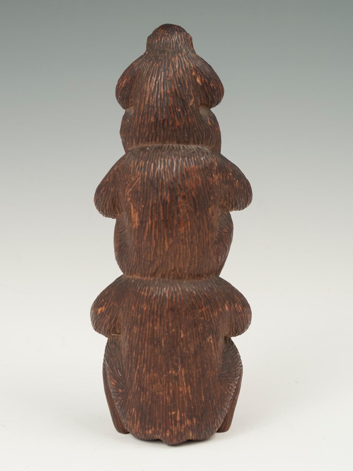 Japanese Meiji Period Wood Stacked Monkey TOTEM, Japan