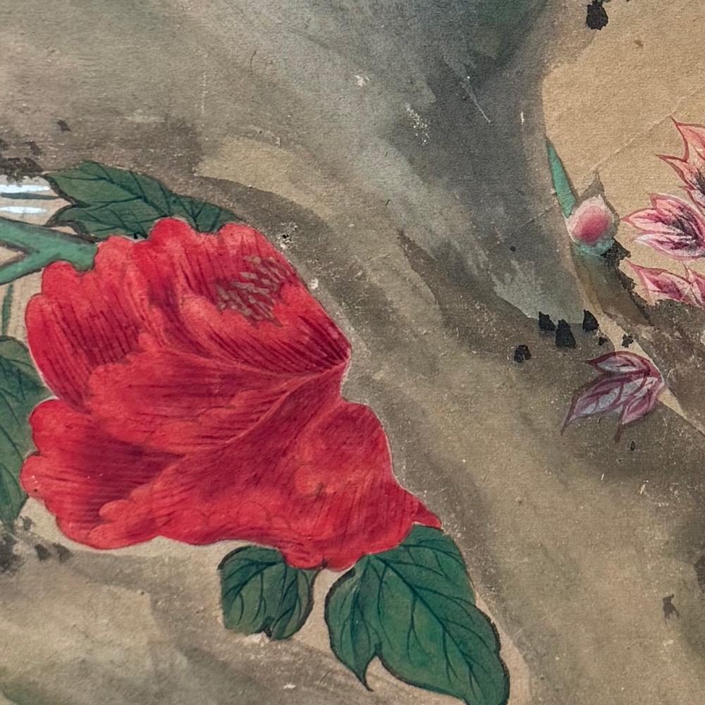 Gilt Meiji periof Nature scene with herons For Sale