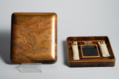 Meiji Pure Gold Maki-e Suzuribako, Wild Cherry Blossoms