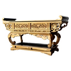Meiji Style Japanese Altar Shrine, Butsudan, Gold and Black Lacquered Wood