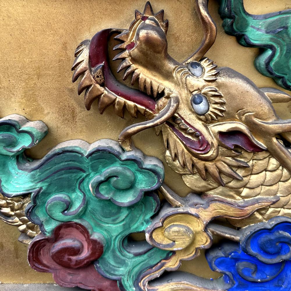Japanese Meiji Temple Dragon Panels For Sale