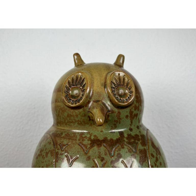 Mid-Century Modern Meike Falck Nicolaisen, Large Mid-Century German Ceramic Owl Sculpture, 1960s For Sale