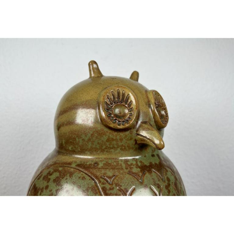 Meike Falck Nicolaisen, Large Mid-Century German Ceramic Owl Sculpture, 1960s For Sale 1