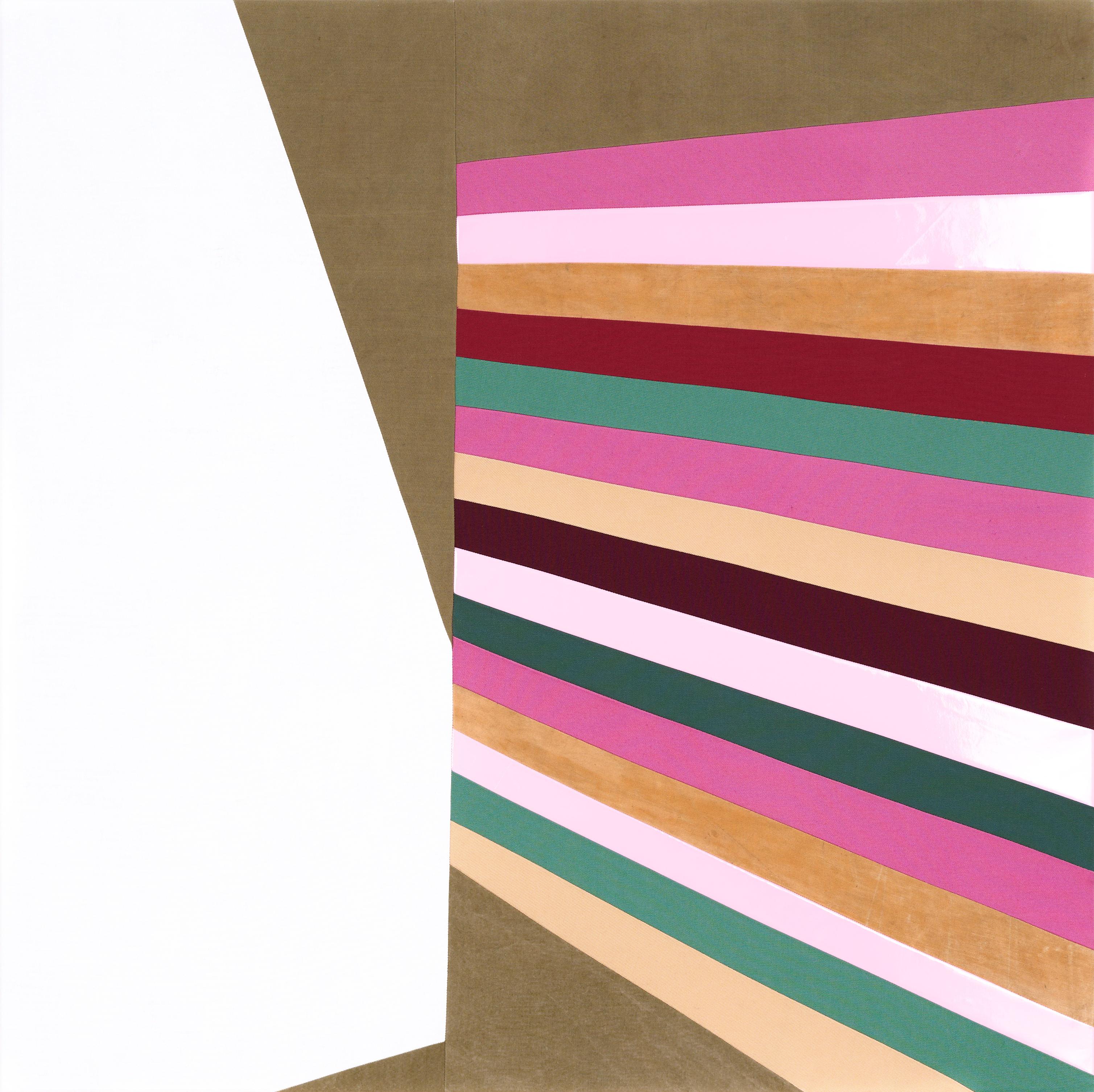 'Cliffhanger, ' Latex paint, linen, vinyl, cotton, abstract, contemporary, art - Mixed Media Art by Meike Legler